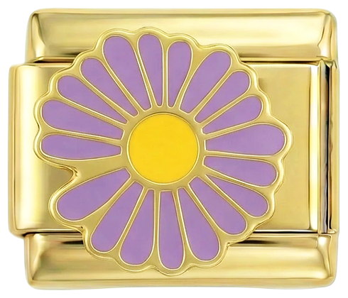 Purple Flower with Yellow Heart on Gold - purple-flower-with-yellow-heart-on-gold.png
