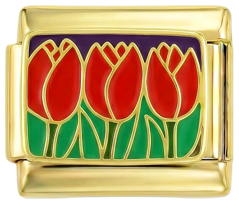 Red Tulips and Its Green Leaves - red-tulips-and-its-green-leaves.png