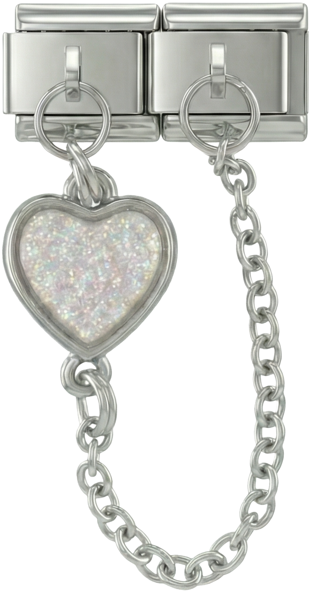 Grey Heart, Double Linked Charms