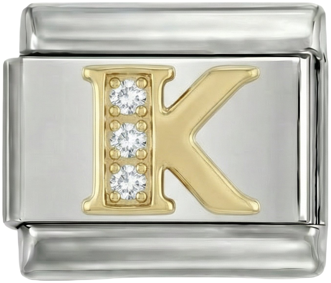 Letter K in Gold with Stones, on Silver - Letter-K-in-Gold-with-Stones-on-Silver.png