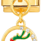 Hozzáadásra vár - piros, hóval díszített rénszarvas kövekkel