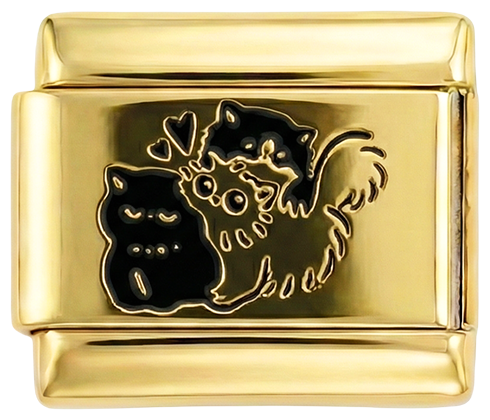 3 ölelkező macska aranyon