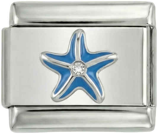 Blue Starfish on Silver - blue-starfish-on-silver.png