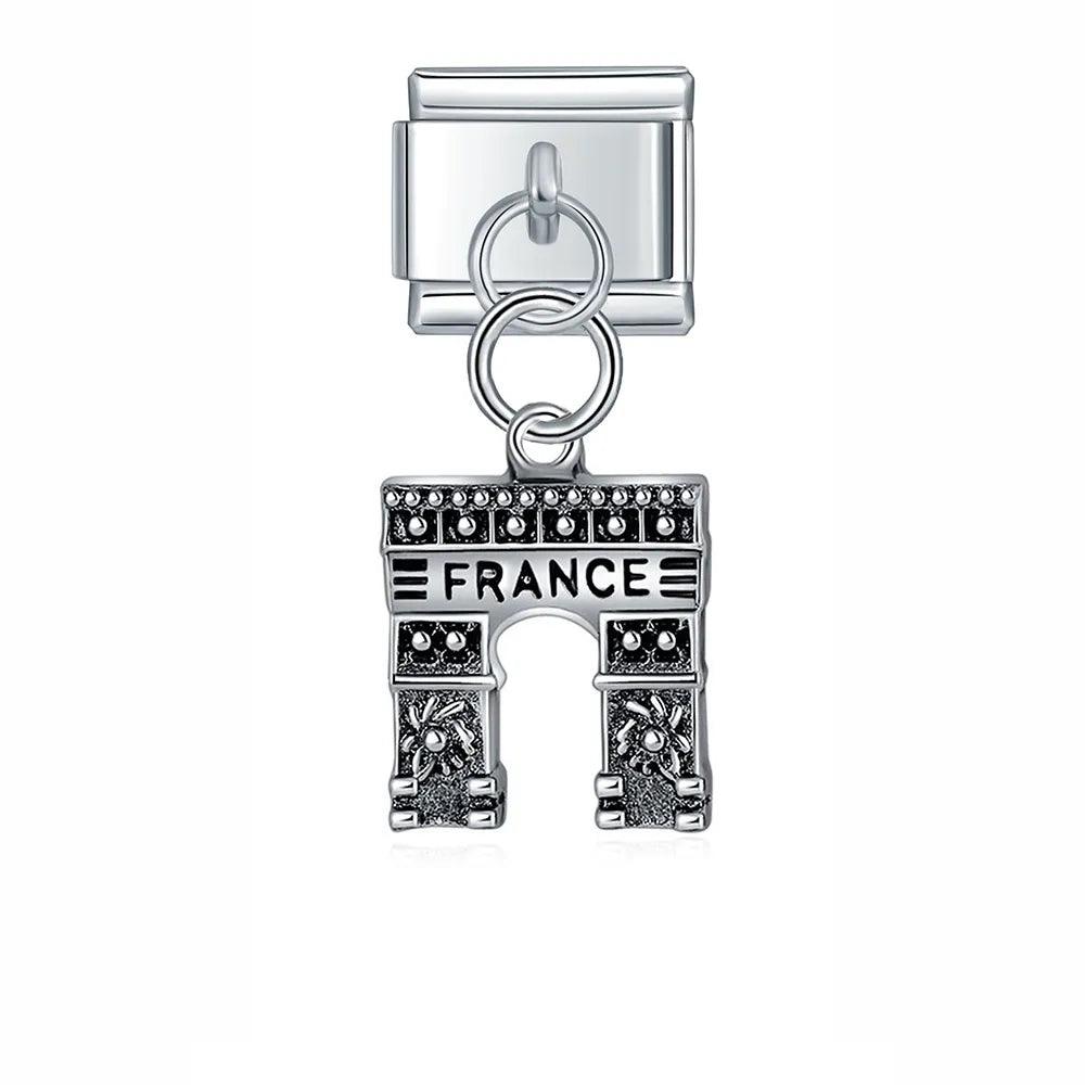 L'Arc de Triomphe Paris, on Silver - Charms Official