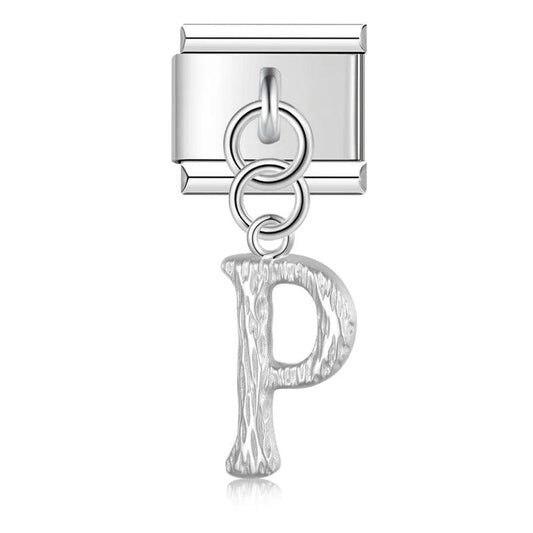 Letter P, Hanging, on Silver - Charms Official