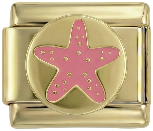 Pink Starfish on Gold - pink-starfish-on-gold.png