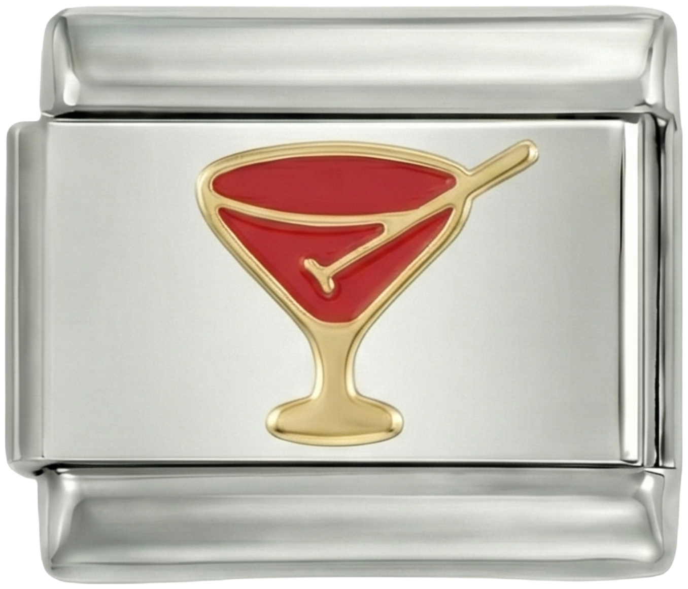 Red Cocktail in its Gold Glass